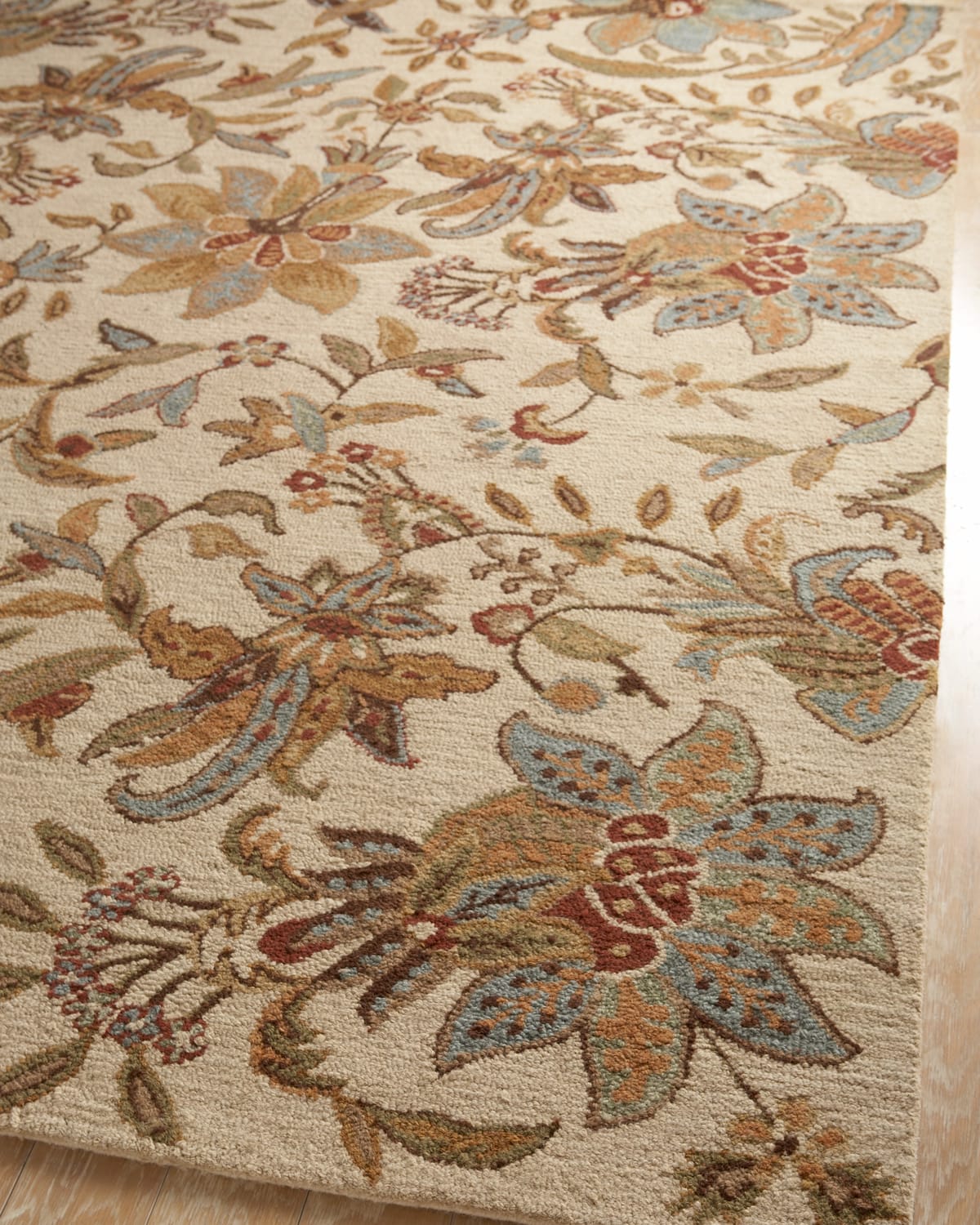 Ivory Jacobean Rug, 4' x 6'