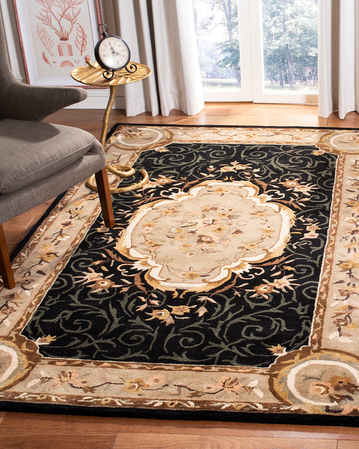 Aubusson Night Rug, 4' x 6'