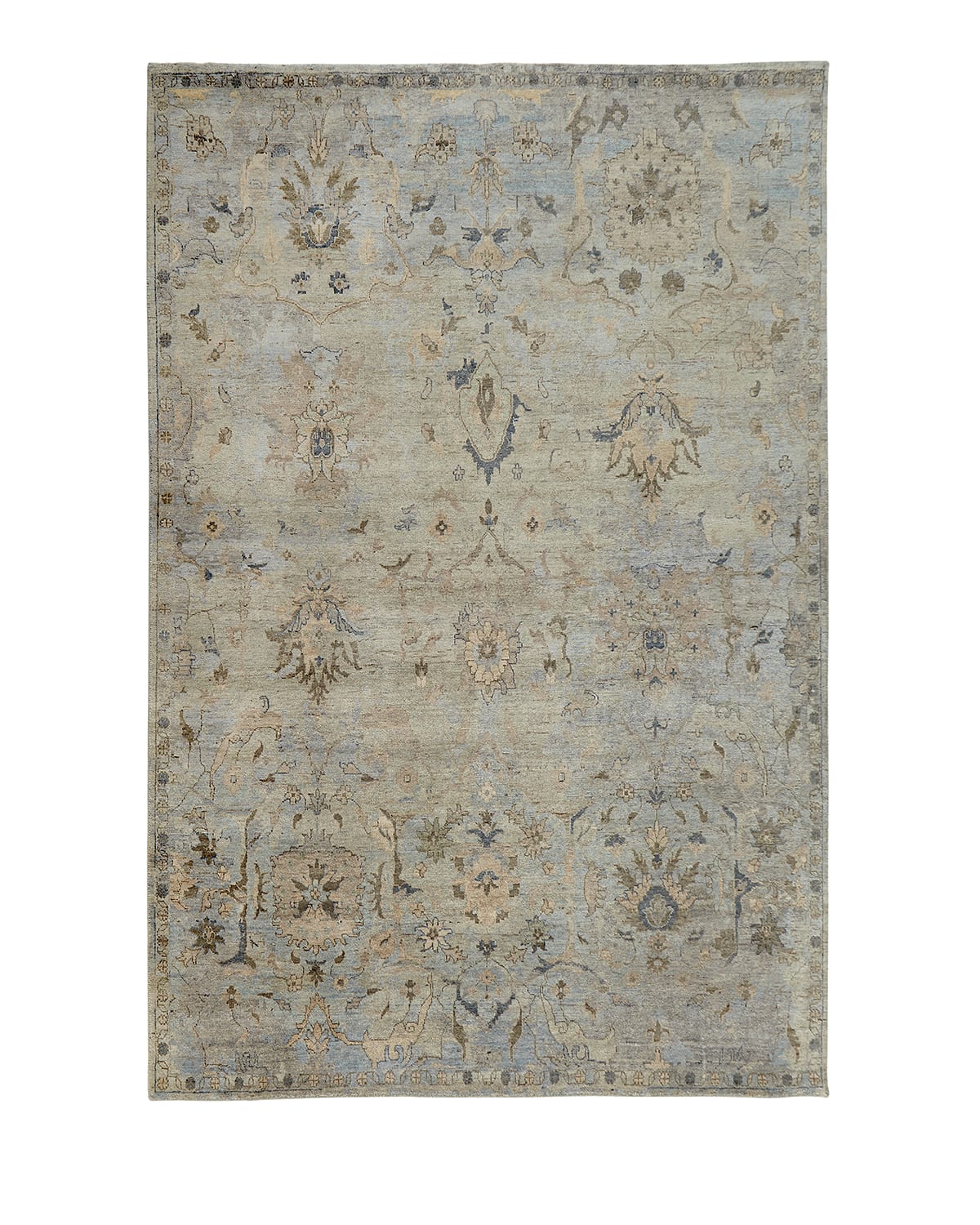 Cyan Sky Hand-Knotted Rug, 9' x 12'