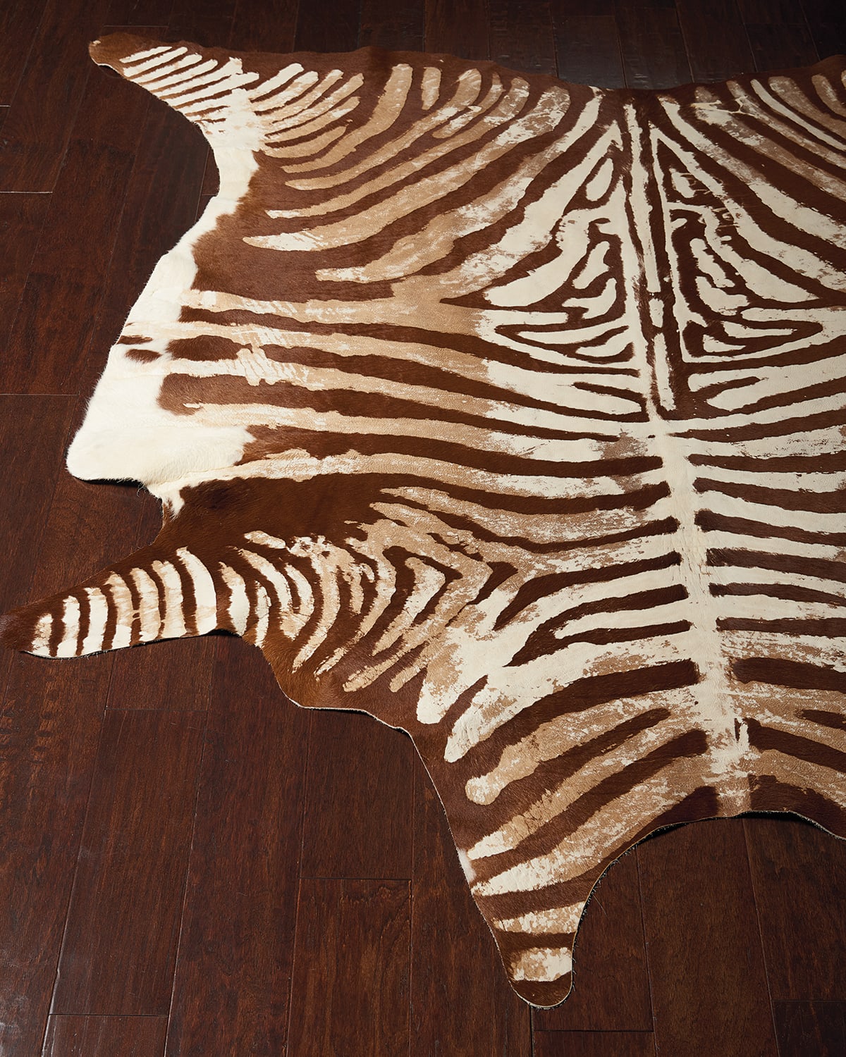 Valdis Zebra-Print Hairhide Rug, 5' x 7'