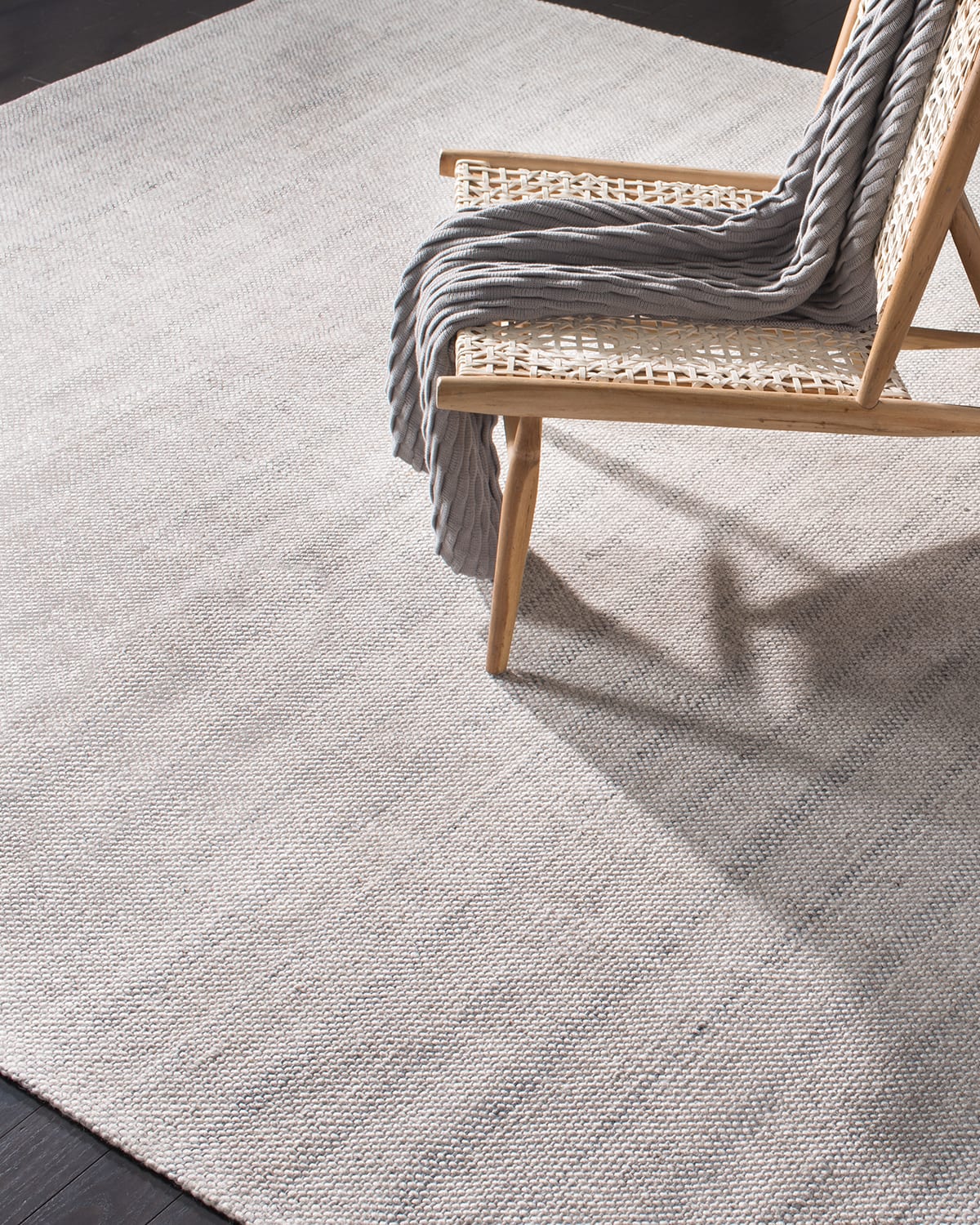 Miles Silver Stripe Flat Weave Rug, 5' x 8'