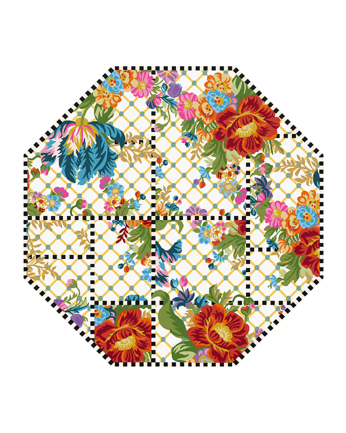 Flower Market Trellis Rug, 6' Octagon