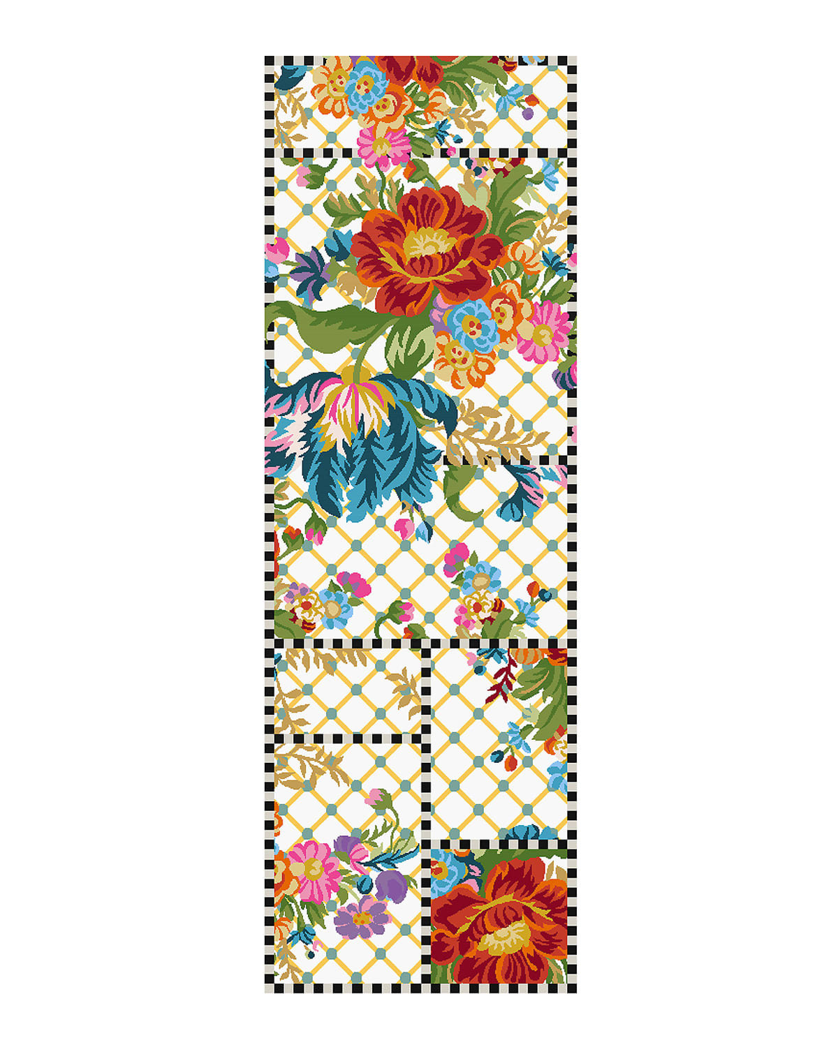 Flower Market Trellis Runner, 3' x 8'