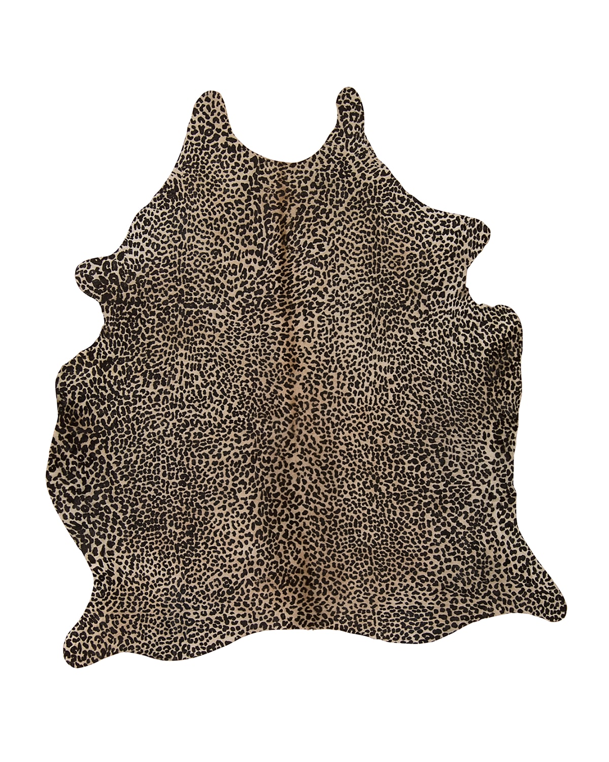 Alida Leopard-Print Hairhide Rug, 6' x 7'