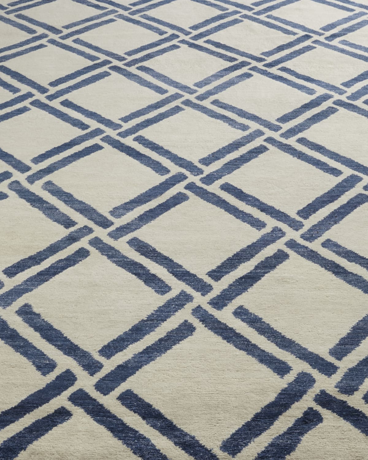Navy Lattice Rug, 6' x 9'