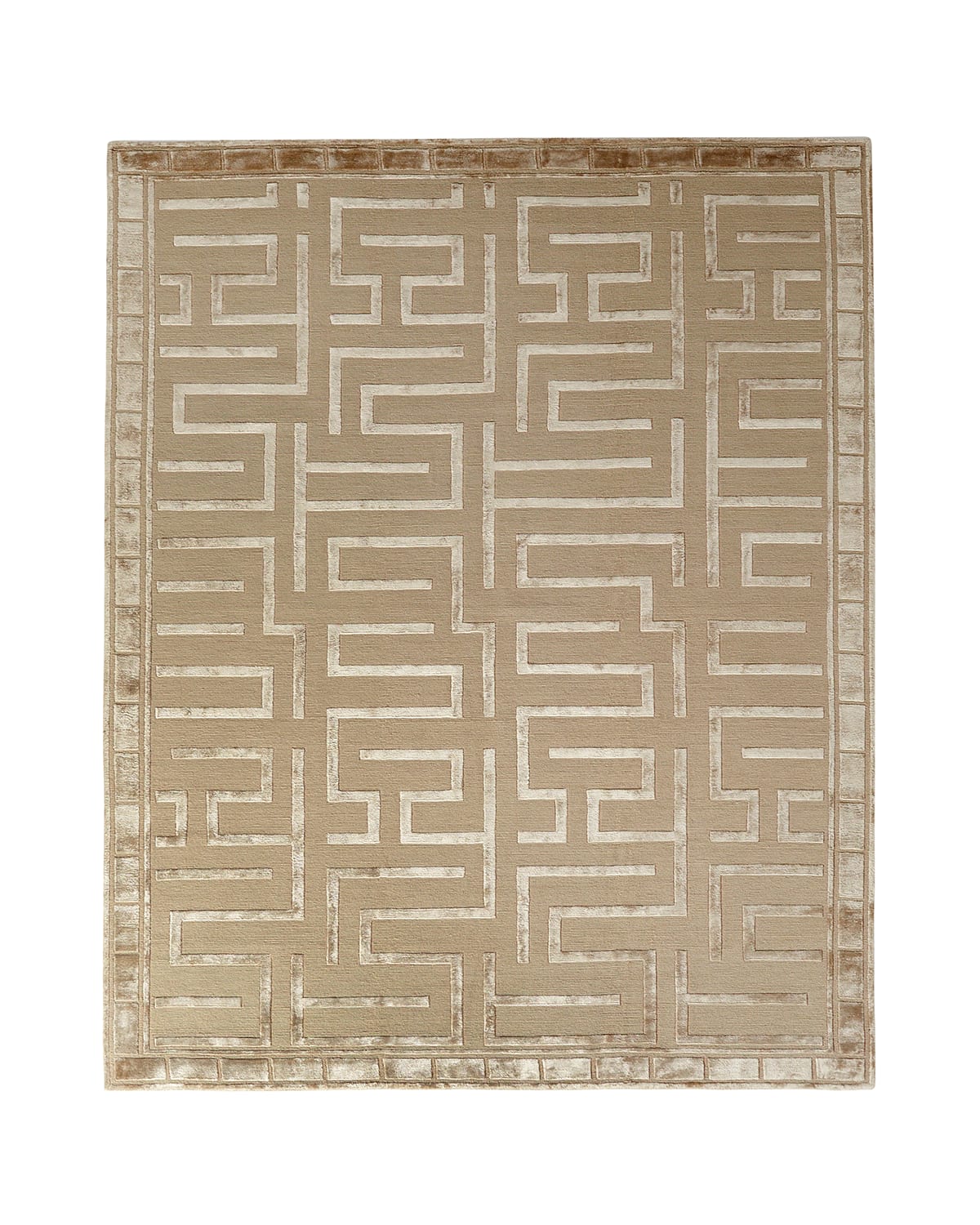 Rowling Maze Hand-Knotted Rug, 8' x 10'