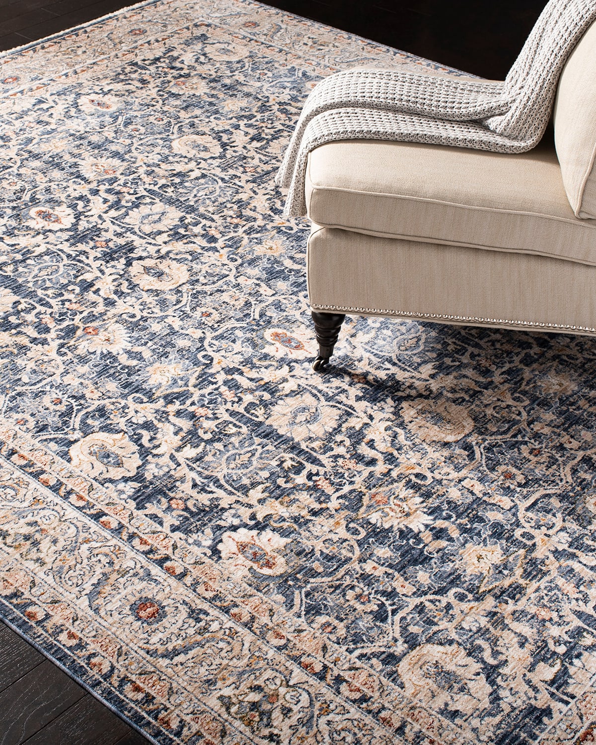 Warwick Navy Power-Loomed Rug, 4' x 6'