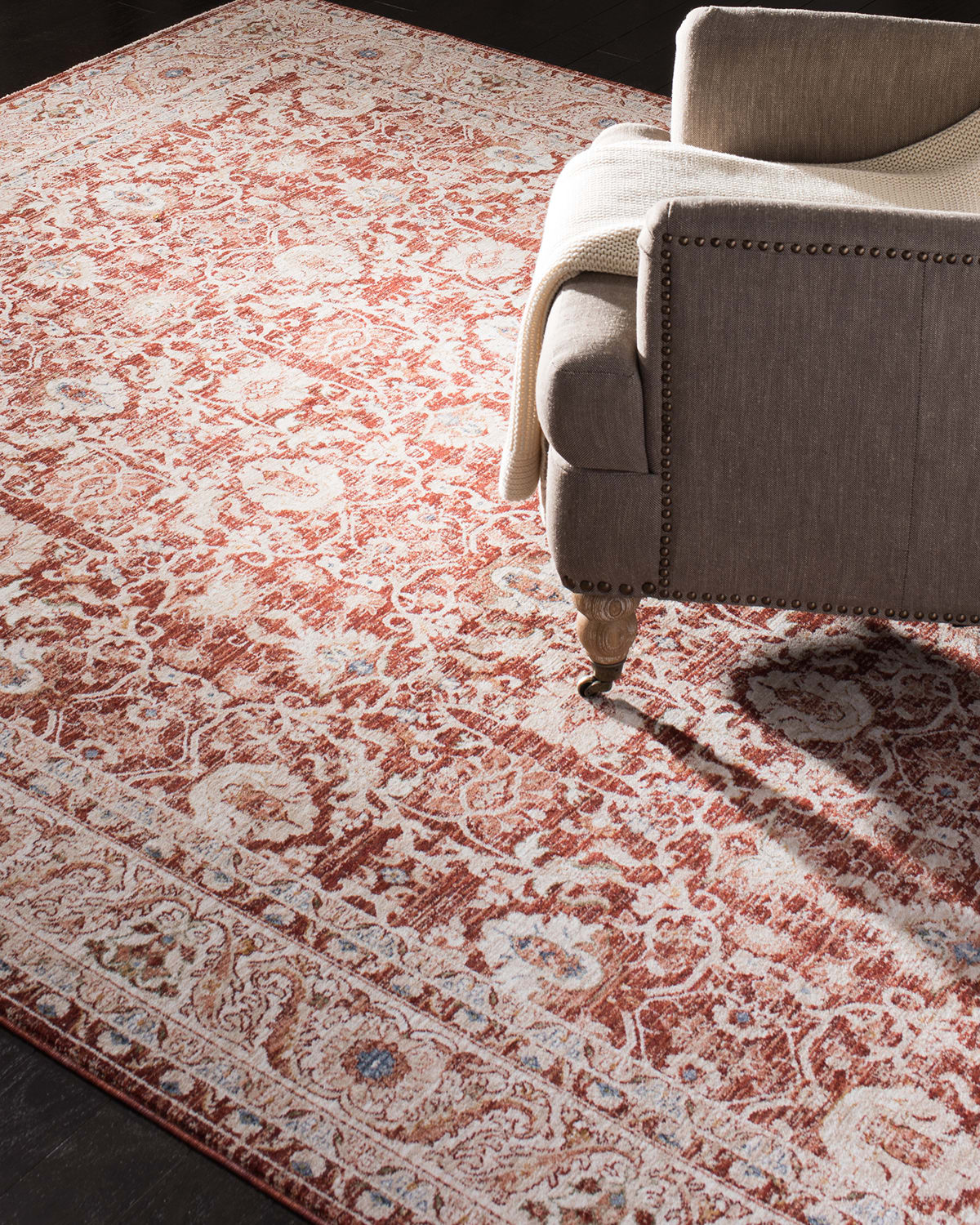 Warwick Red Power-Loomed Rug, 5' x 8'