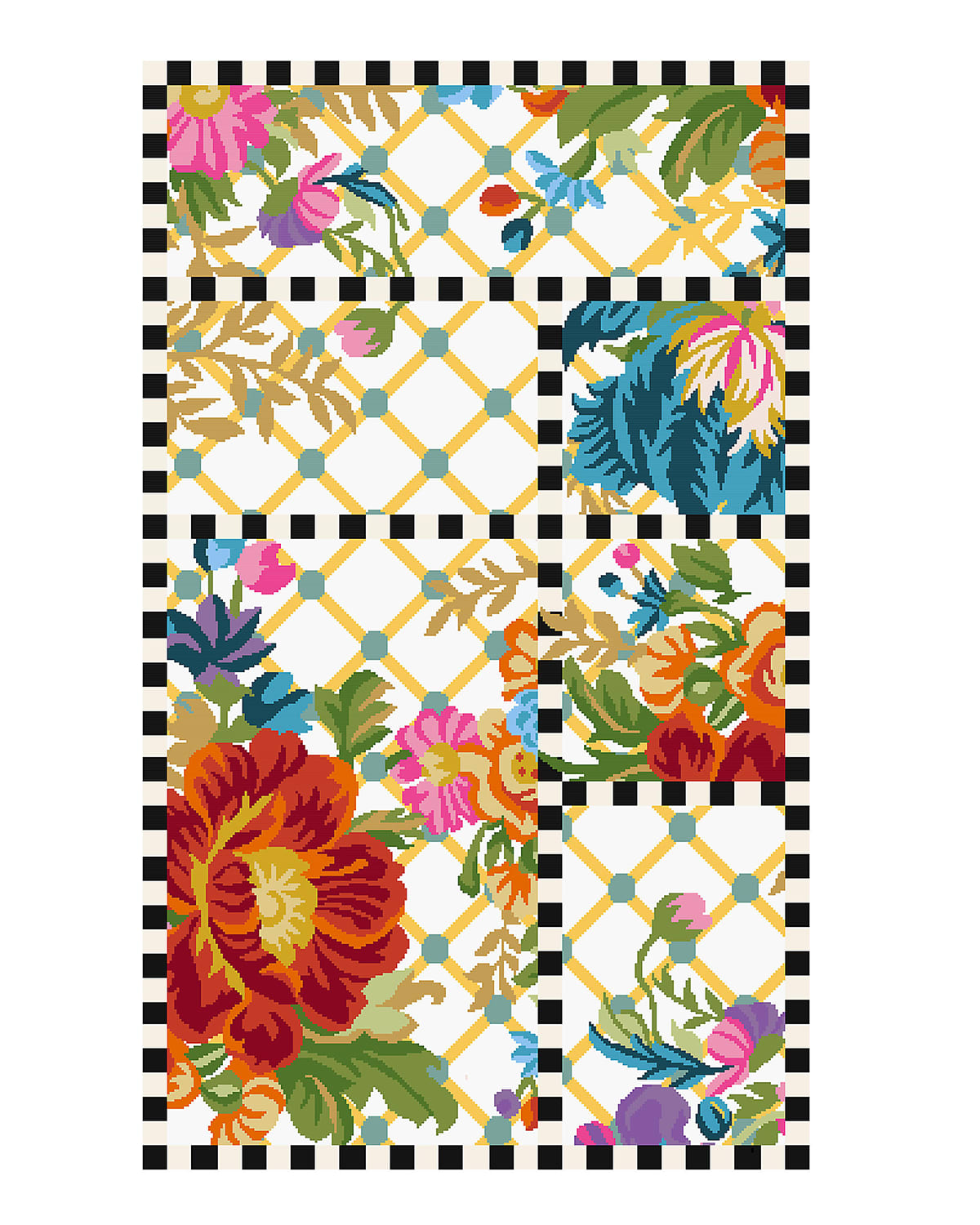 Flower Market Trellis Rug, 3' x 4'