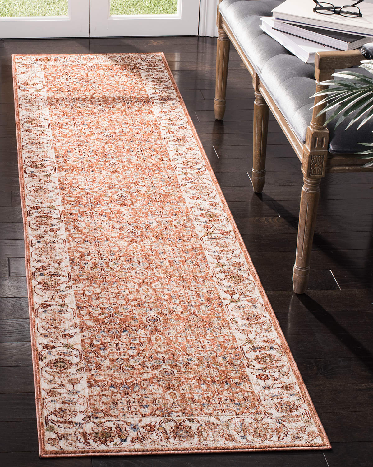 Helena Beige/Light Rust Power-Loomed Runner, 2' x 10'