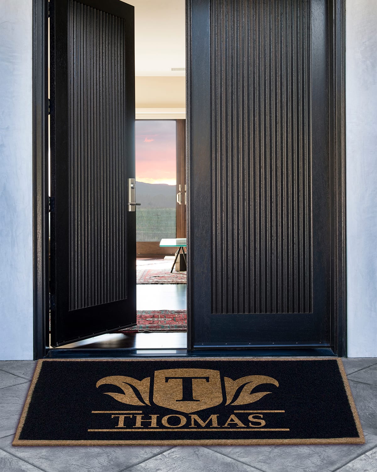 Silver Leaf Outdoor Rug, 3' x 5'