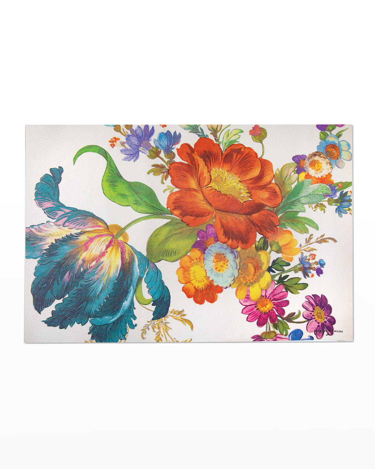 Flower Market Blooms Floor Mat - White, 2' x 3'