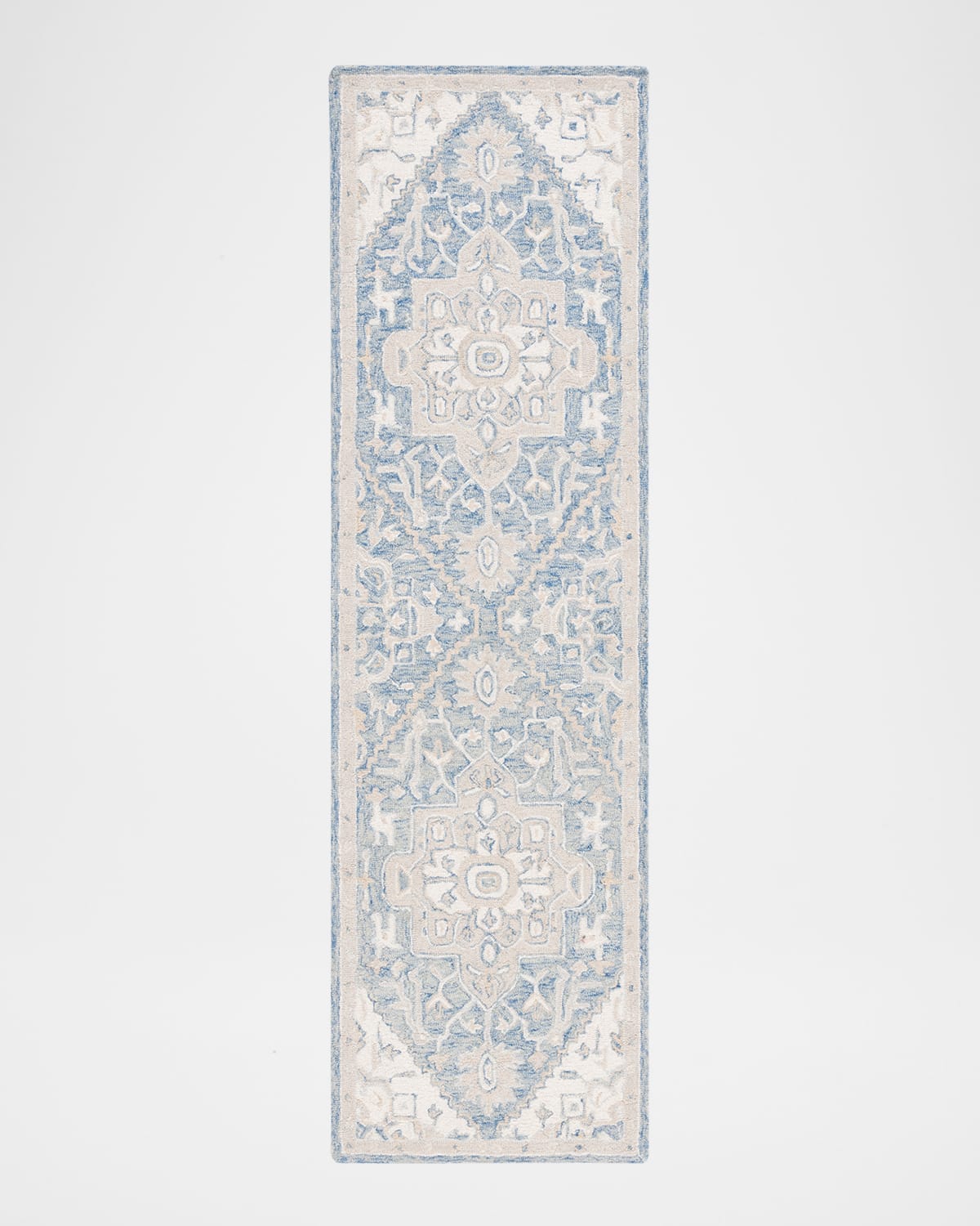 Percy Blue Hand-Woven Runner, 2' x 8'