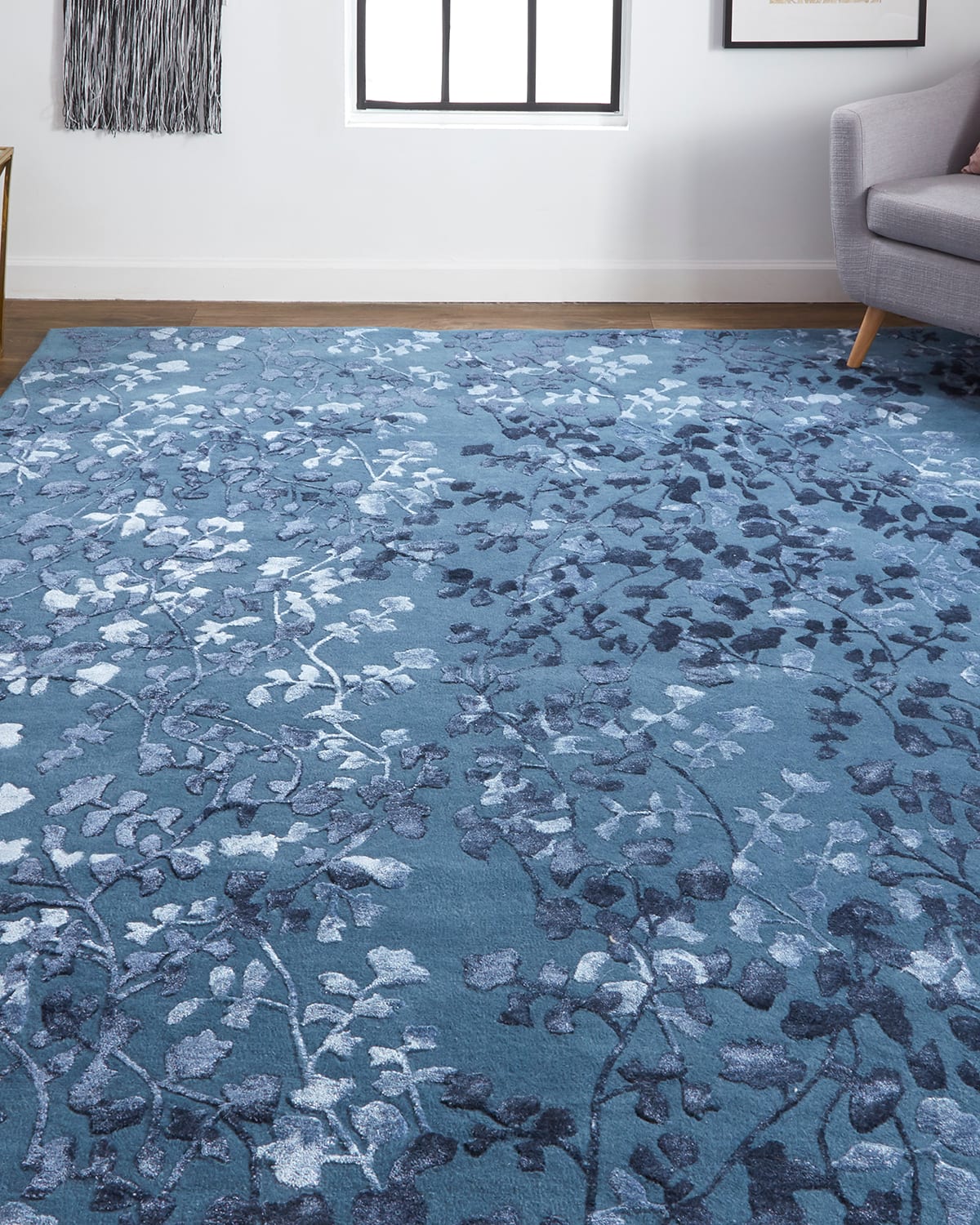 Khalo High-Low Floral Wool-Blend Rug, 5' x 8'