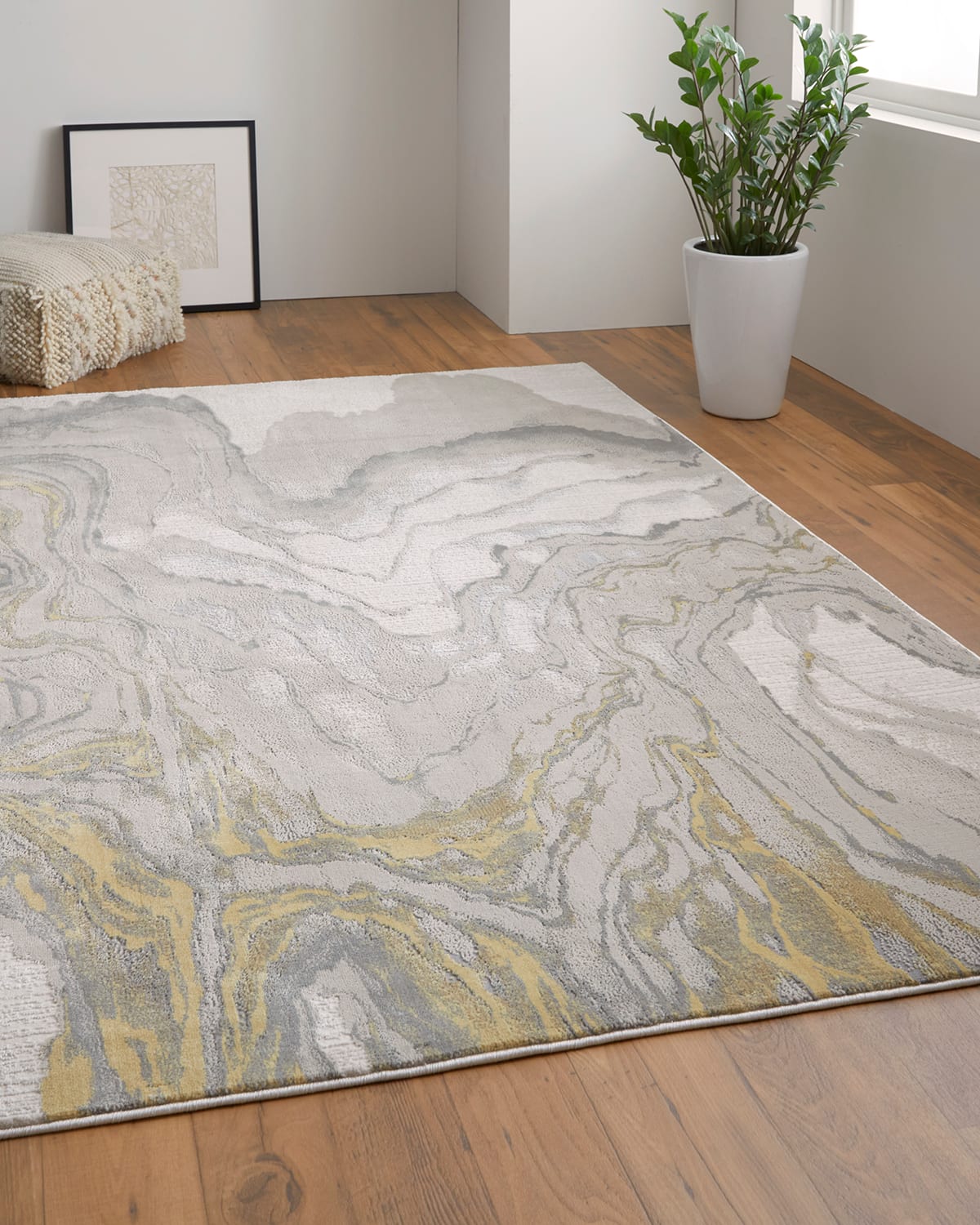 Vanhorn Abstract Marble-Print Rug, 3' x 8'