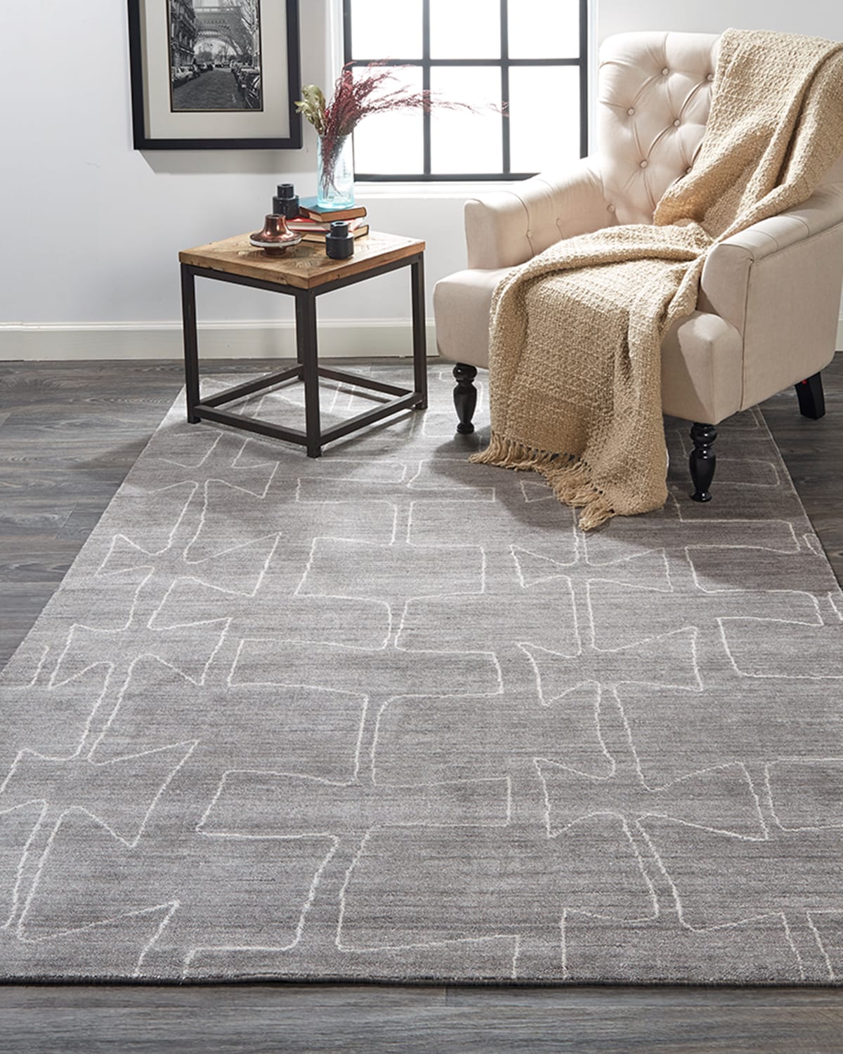 Miska Modern Abstract Minimalist Rug, 2' x 3'