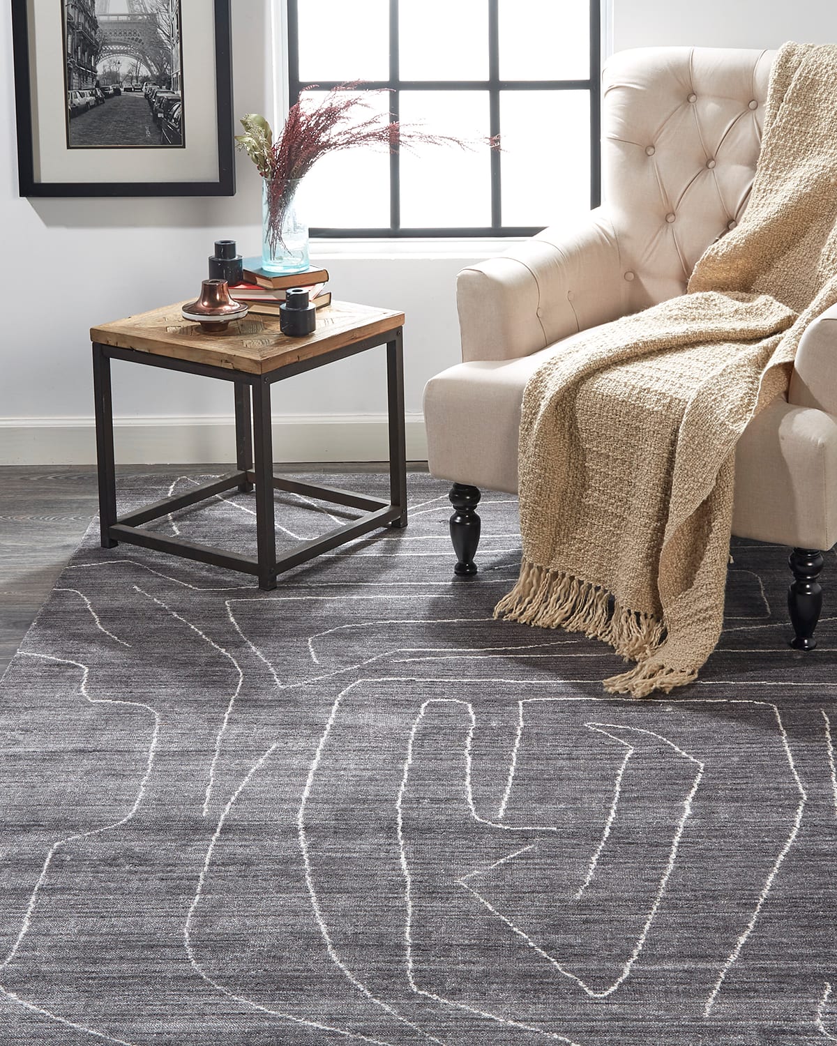 Miska Modern Abstract Minimalist Rug, 10' x 14'