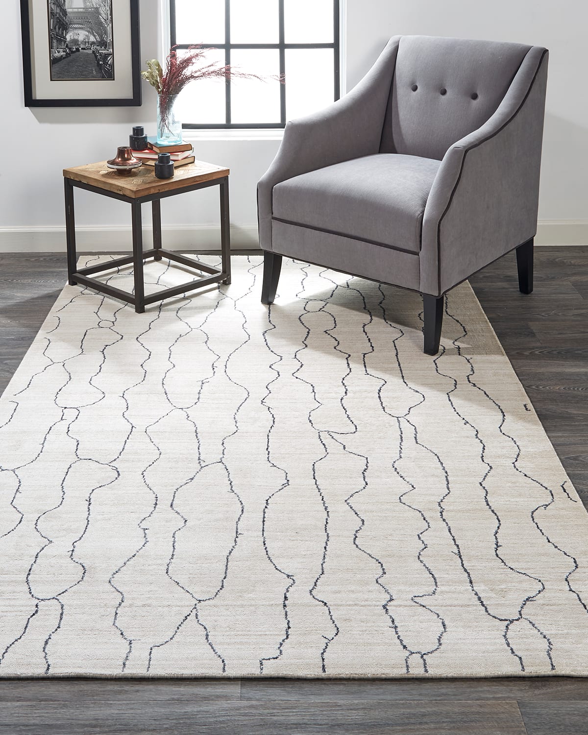 Miska Modern Abstract Minimalist Rug, 2' x 3'