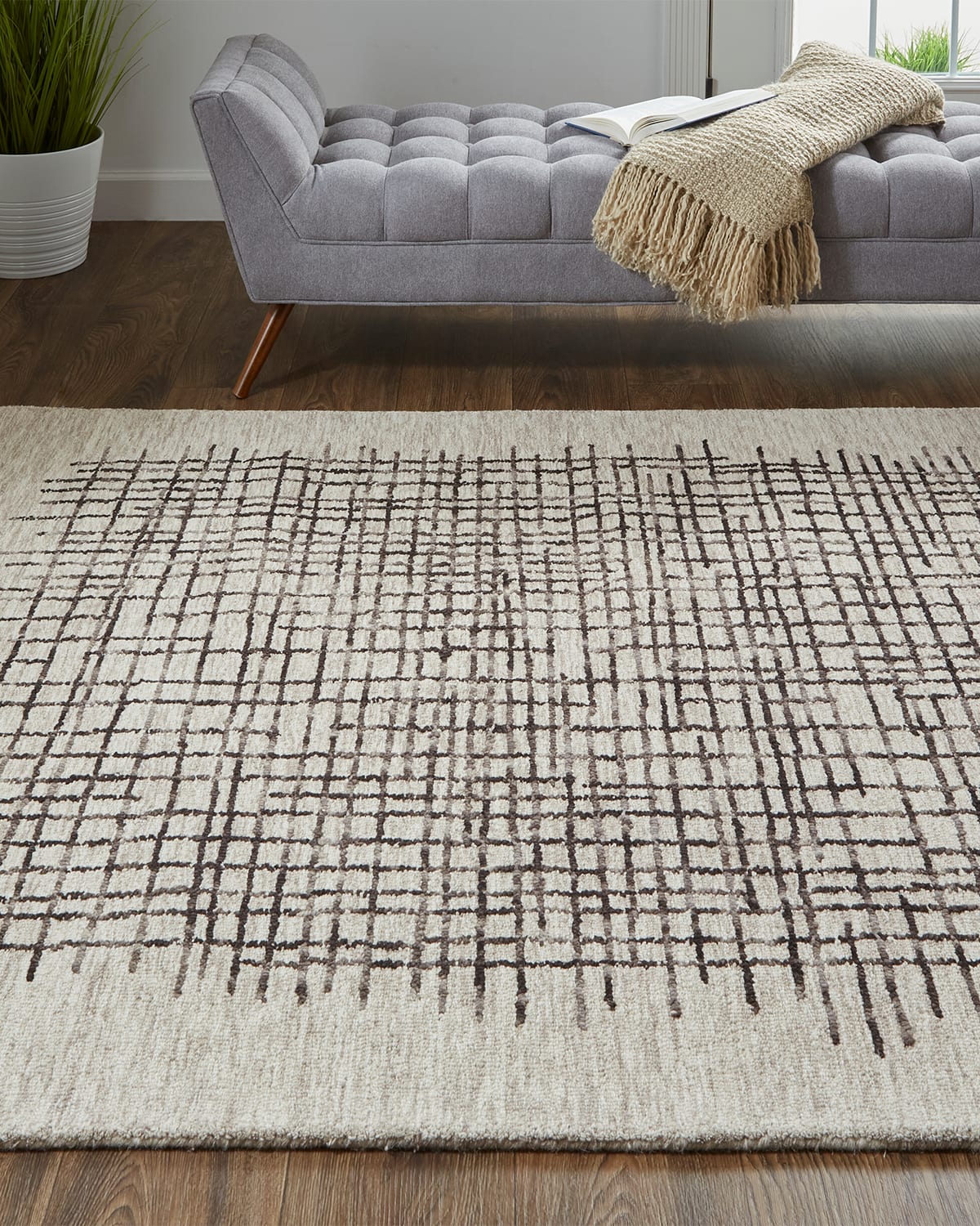 Carrick Modern Tufted Architectural Rug, 4' x 6'