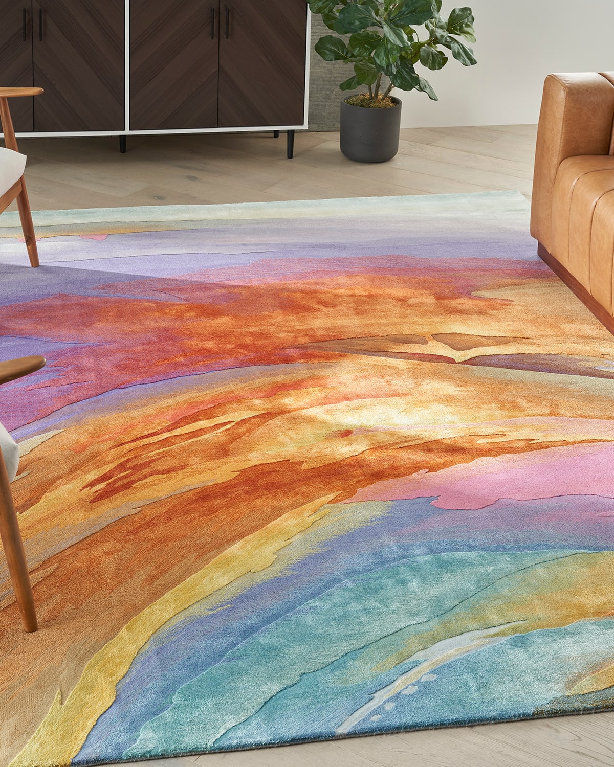 Bright Hand-Tufted Rug, 10' x 14'