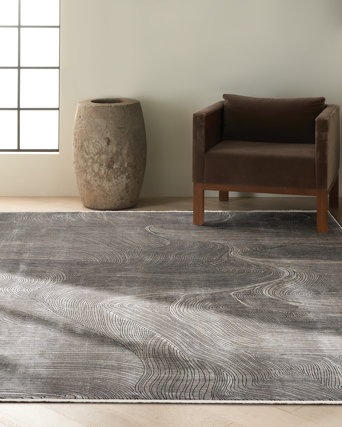 Balian Loom Woven Grey Rug, 8' x 10'