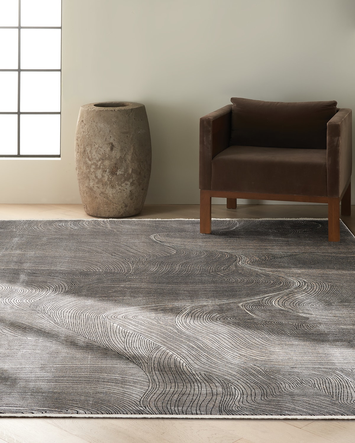 Balian Loom Woven Grey Rug, 9' x 12'