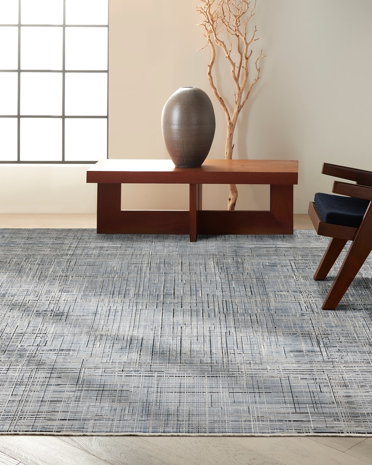 Balian Loom Woven Blue Rug, 8' x 10'