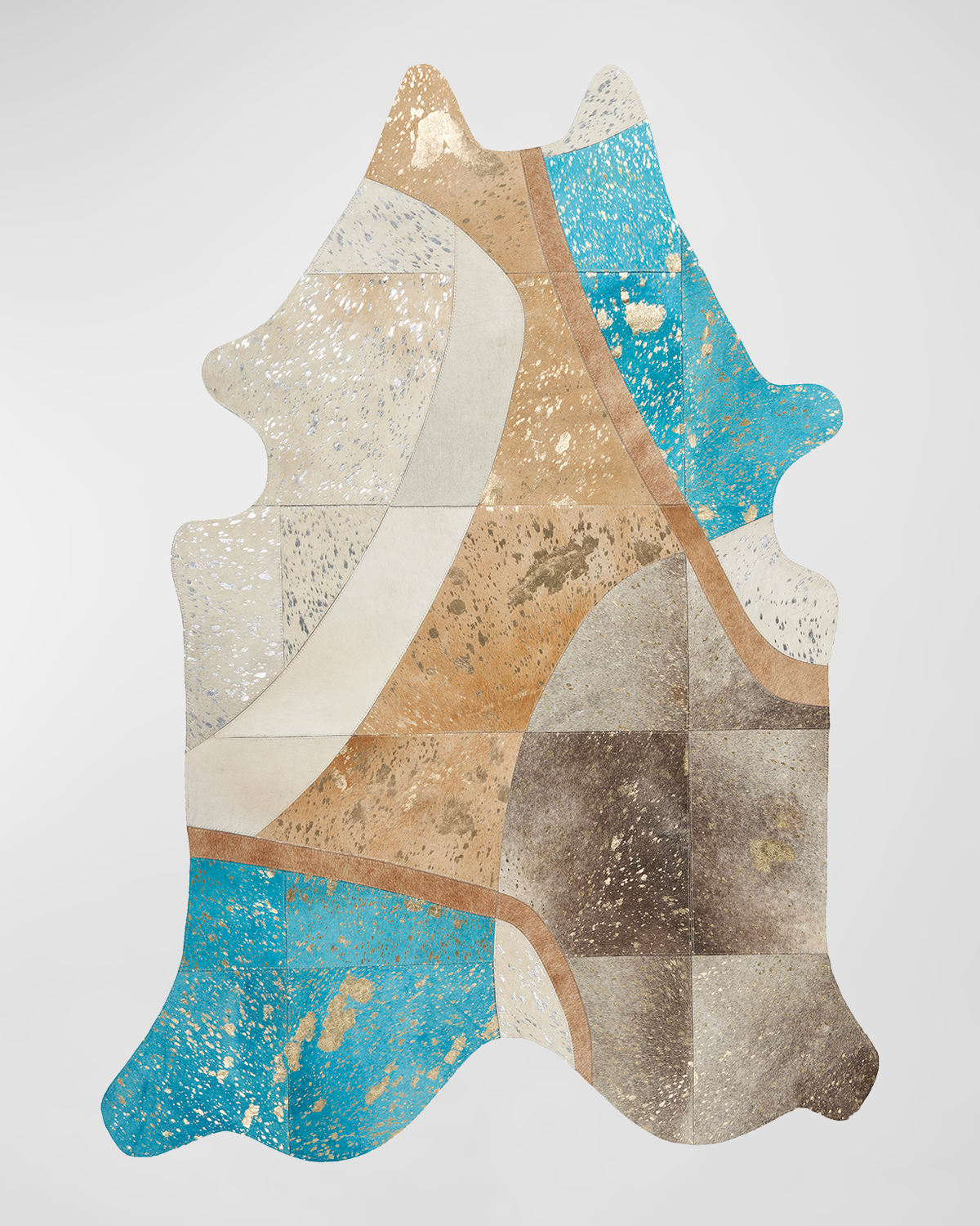 Patchwork Hair Hide Rug, 5' x 7'