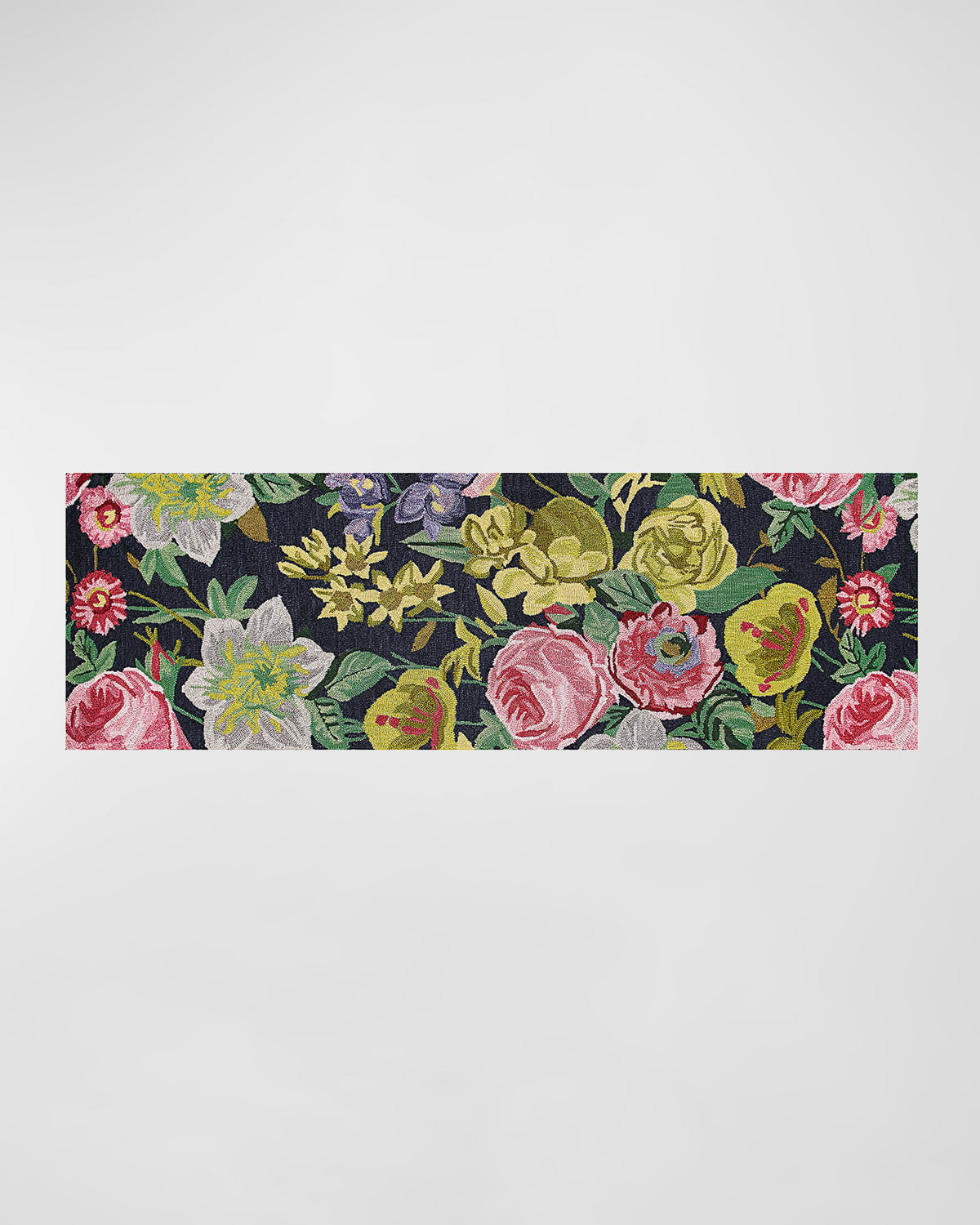 Midnight Floral Runner Rug, 2'6in x 8'