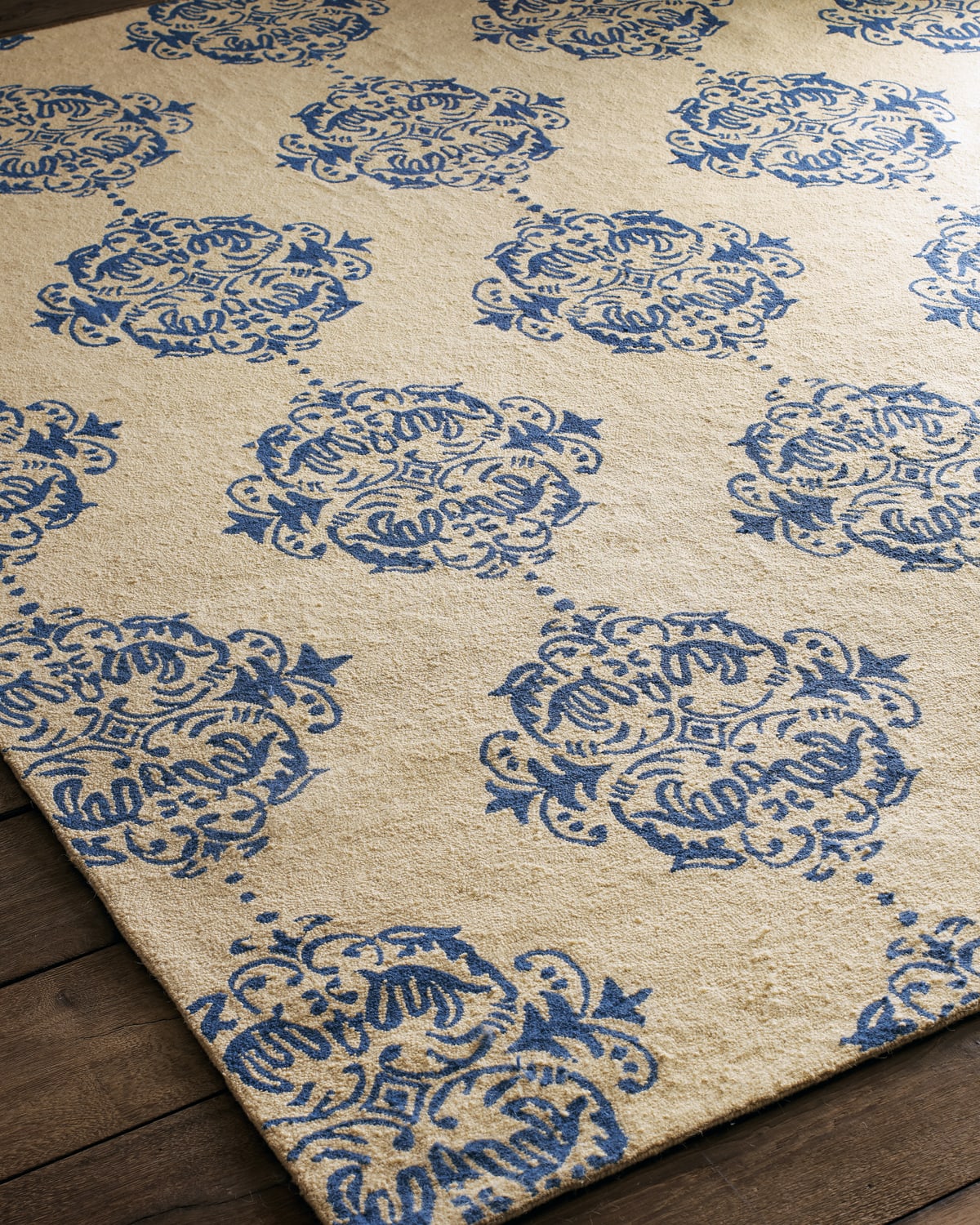 Blue Medallions Rug, 6' x 9'