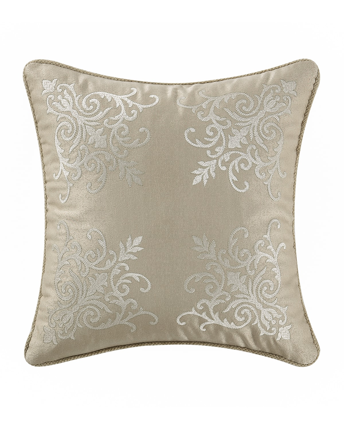 Image Waterford Britt Damask-Embroidered Pillow, 16"Sq.