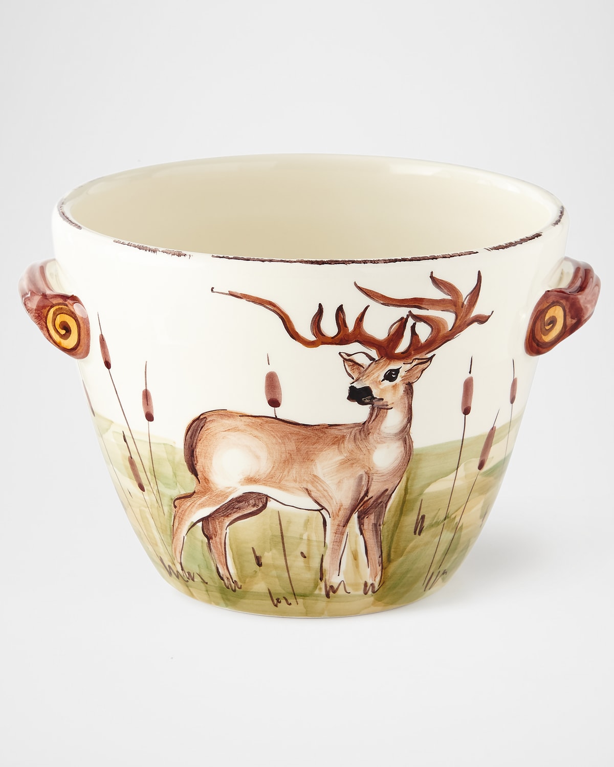 Image Vietri Wildlife Deer Deep Serving Bowl with Handles