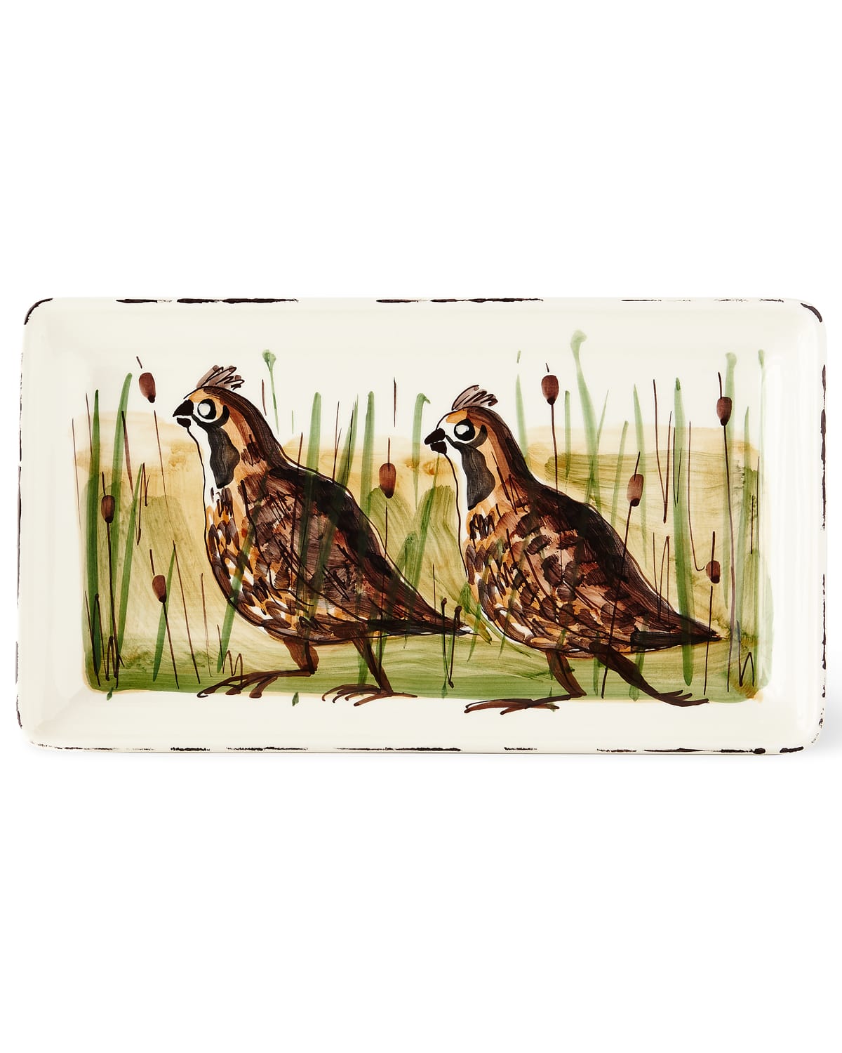 Image Vietri Wildlife Quail Rectangular Platter