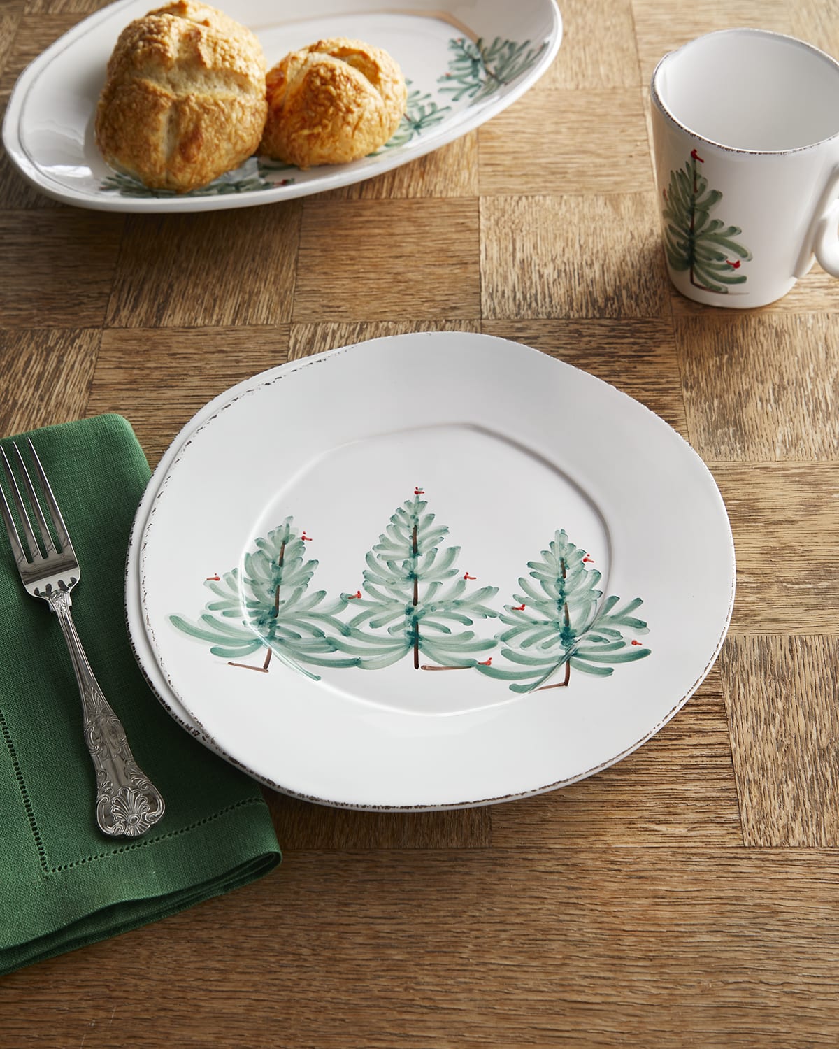Image Vietri Lastra Holiday European Dinner Plate