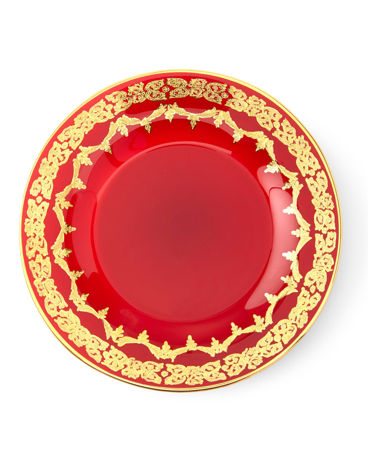 Image Neiman Marcus Red Oro Bello Dessert Plate, Set of 4