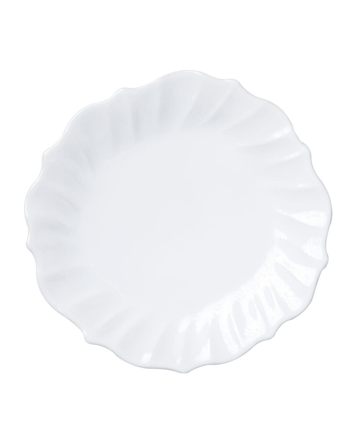 Image Vietri Incanto Stone Ruffle Dinner Plate, White