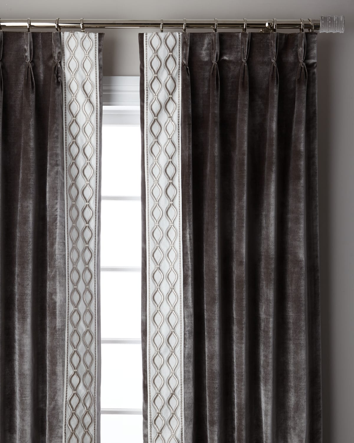 Image Misti Thomas Modern Luxuries Steel Metropolitan 3-Fold Pinch Pleat Blackout Curtain Panel, 108"