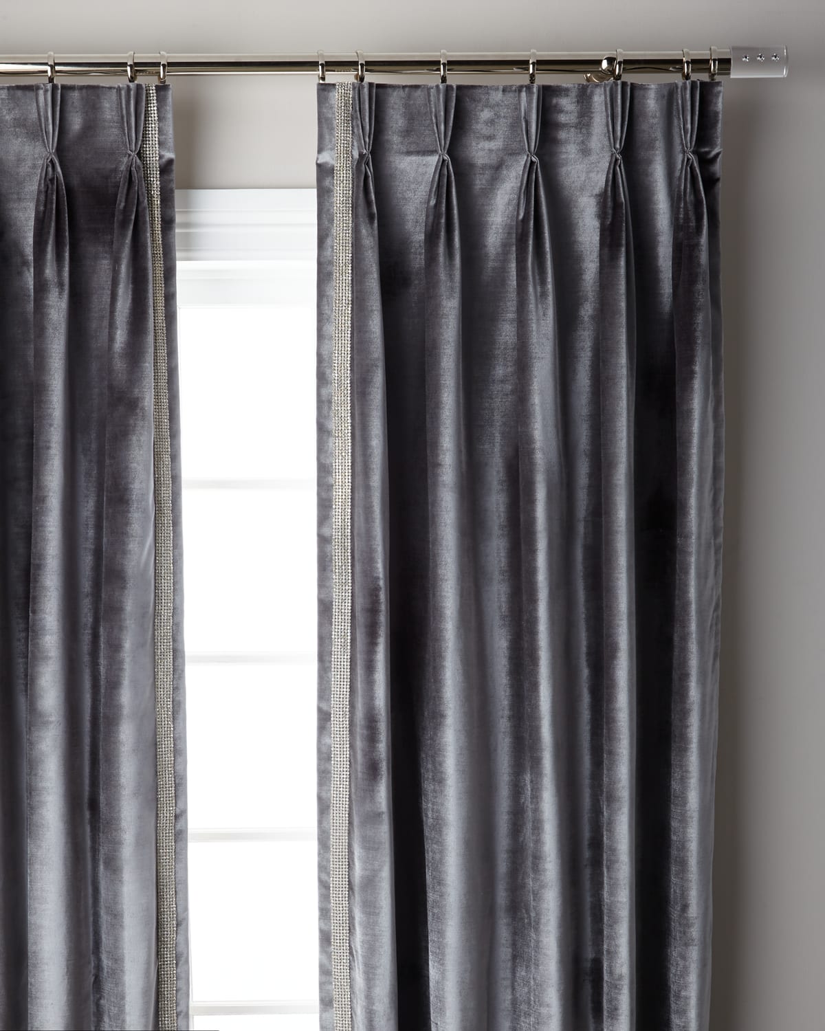 Image Misti Thomas Modern Luxuries Graphite Pave 3-Fold Pinch Pleat Curtain Panel, 120"