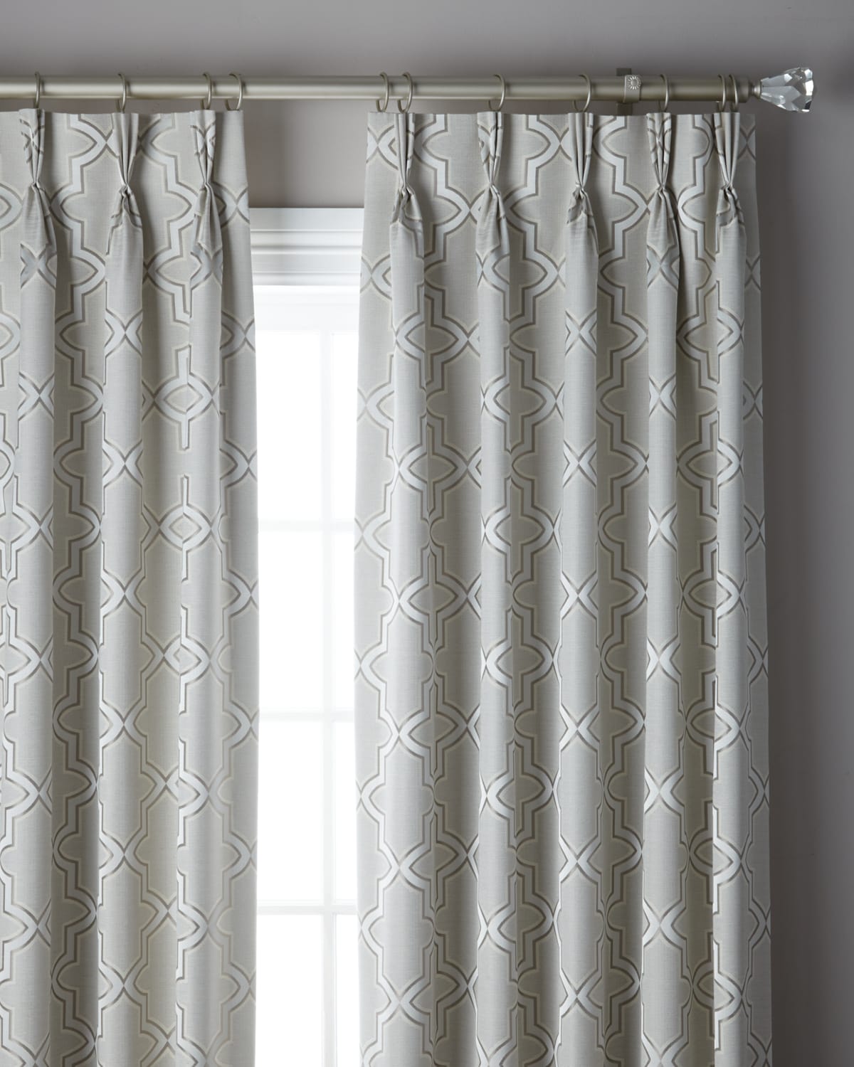 Image Misti Thomas Modern Luxuries 3-Fold Pinch Pleat Trellis Curtain, 108"