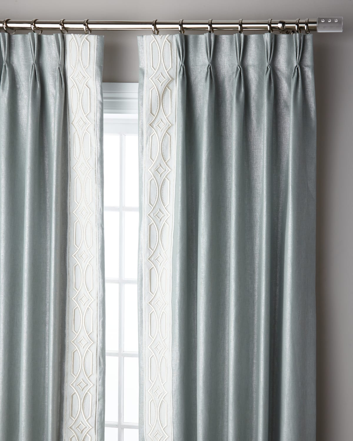 Image Misti Thomas Modern Luxuries Ocean Sparkle 3-Fold Pinch Pleat Curtain Panel, 108"