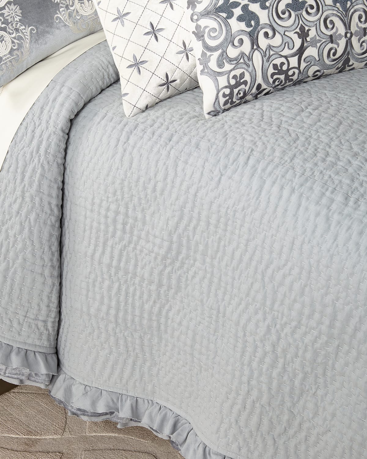 Image Callisto Home Darboux Pickstitch Linen Coverlet, King