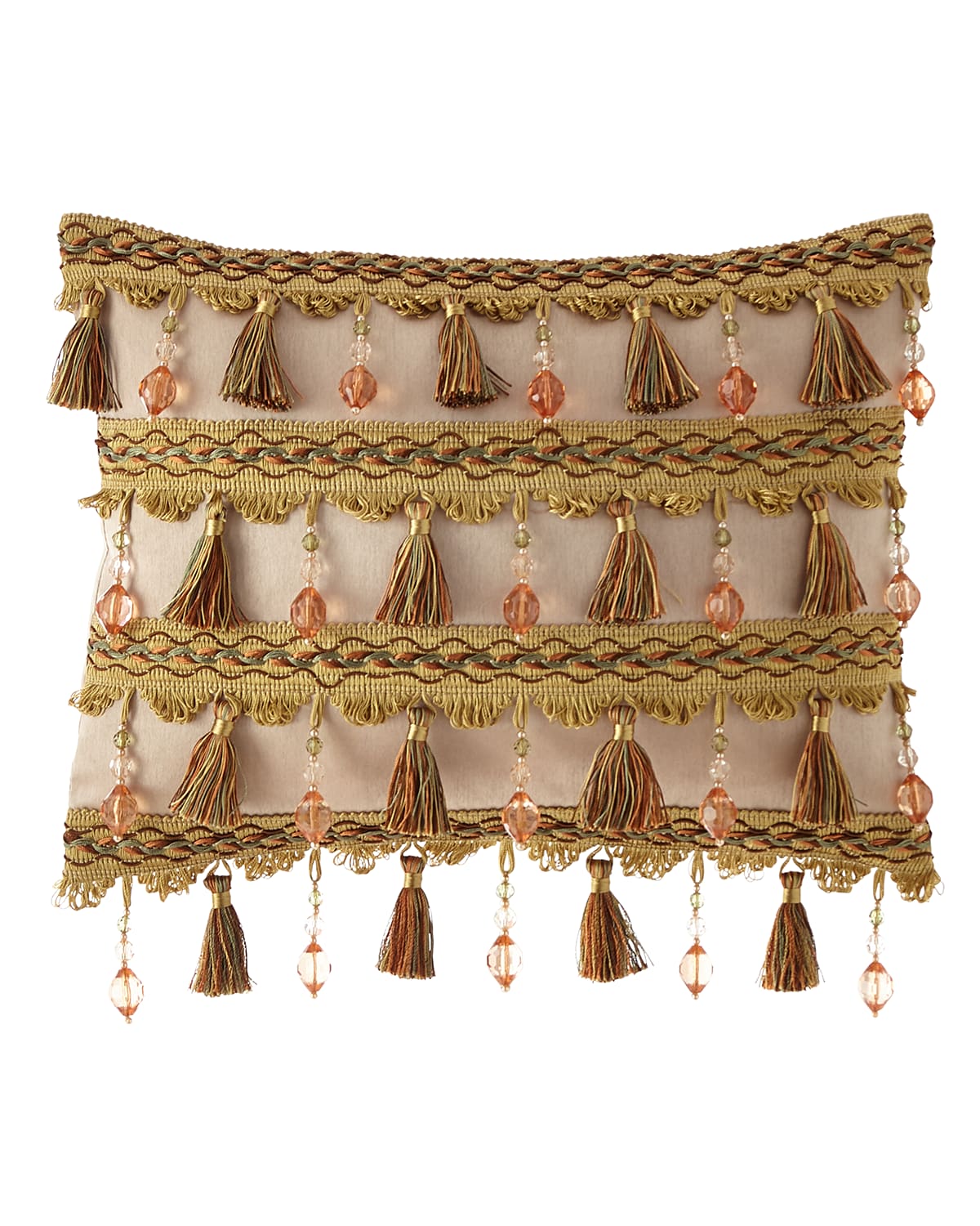 Image Dian Austin Couture Home Viburnum Breakfast Pillow with Tassels and Beads