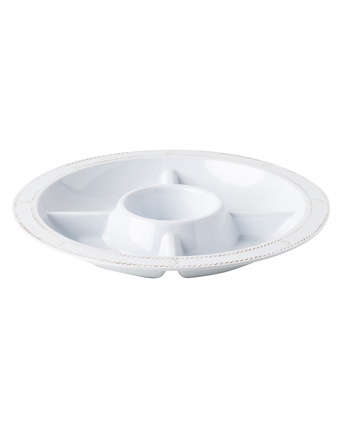 Image Juliska Berry & Thread Melamine 15" Crudite Platter - Whitewash