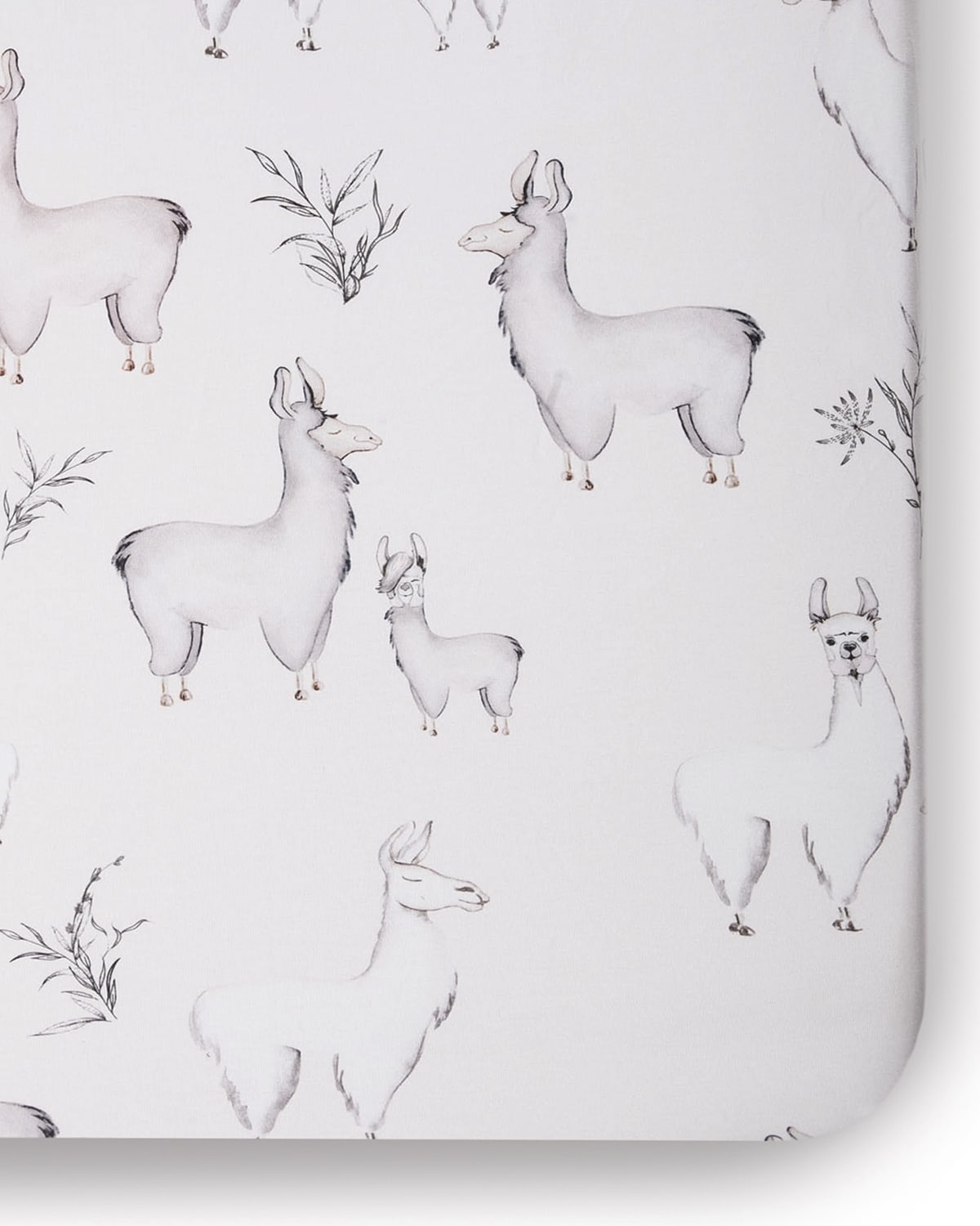 Image Oilo Studio Llama Jersey Crib Sheet