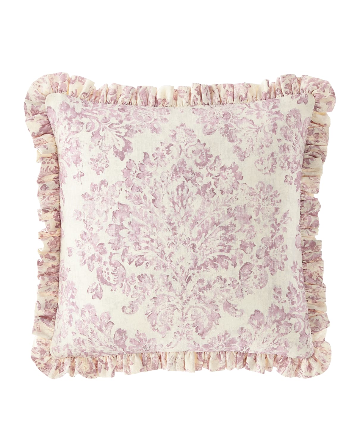 Image Sweet Dreams Iris Damask Boutique Pillow with Ruffle Edge