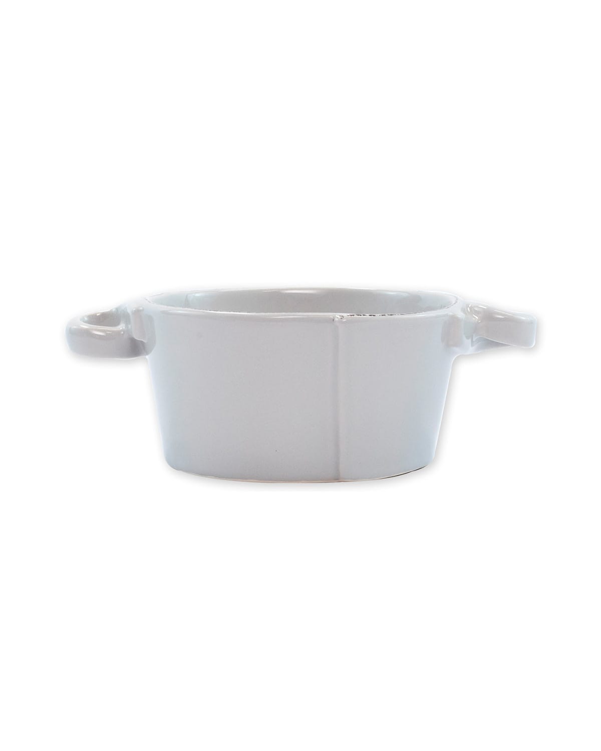 Image Vietri Lastra Small Handled Bowl, Light Gray