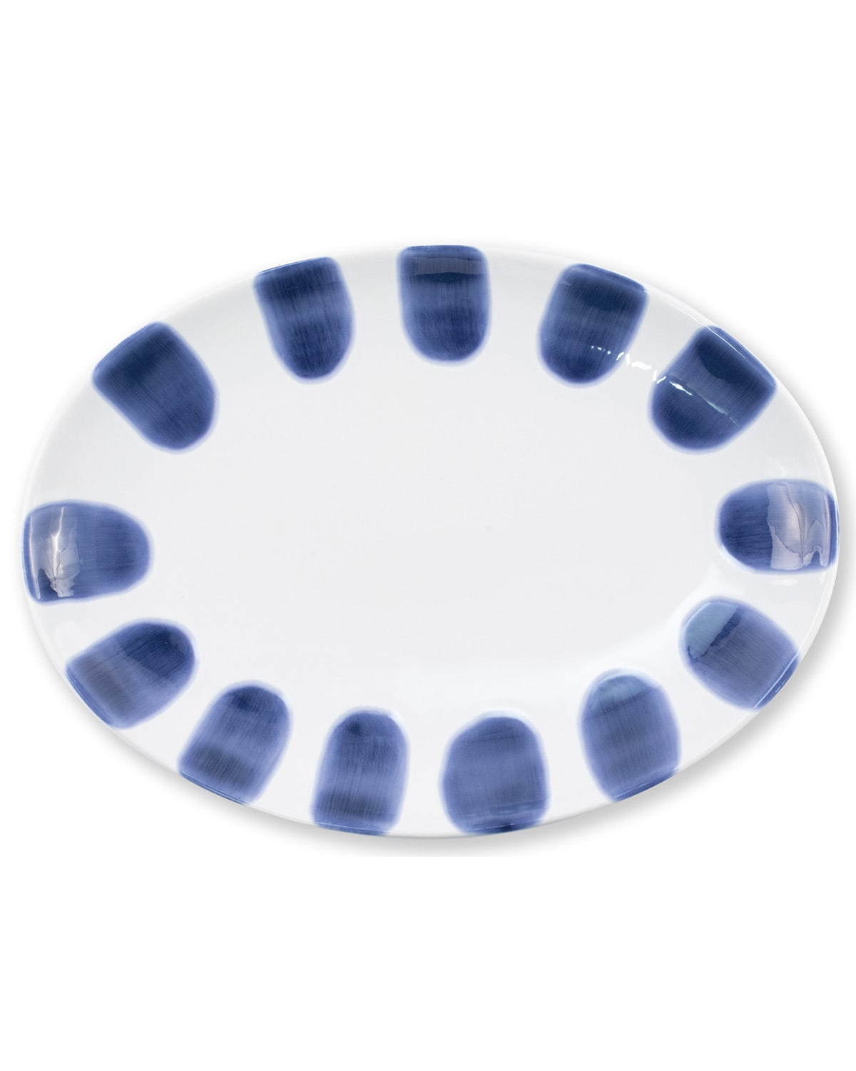 Image Vietri Santorini Dot Small Oval Platter
