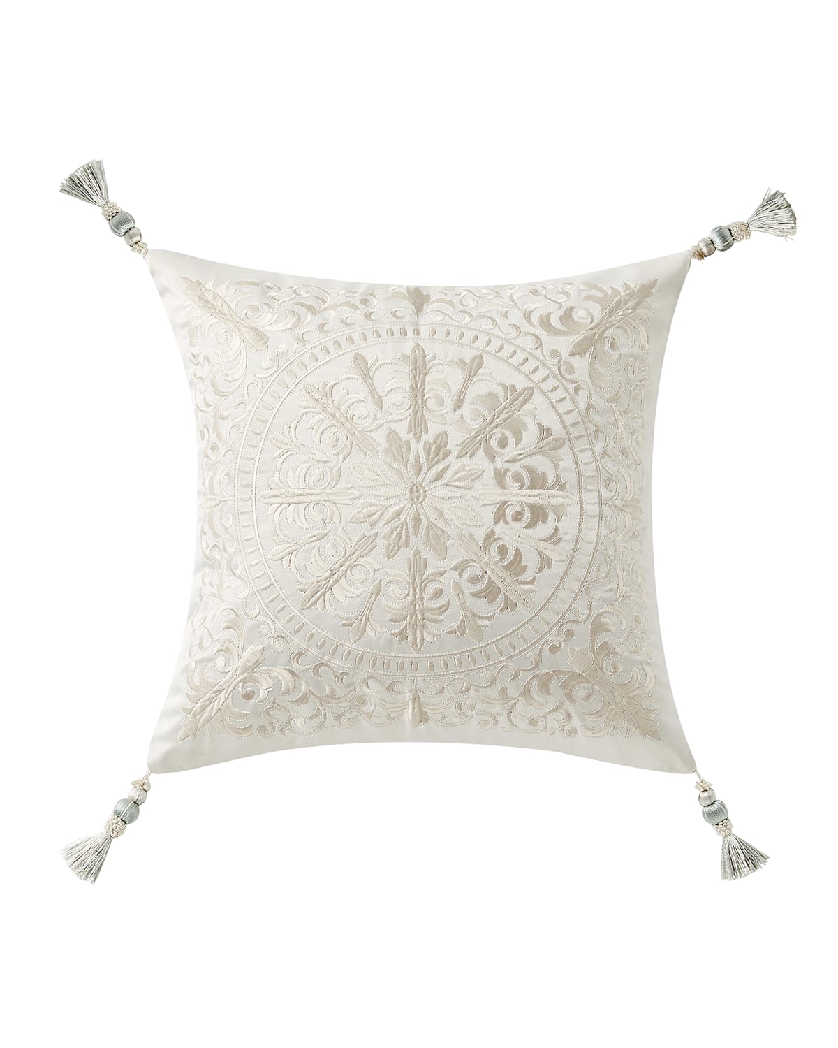 Image Waterford Daphne Embroidered Square Pillow w/ Tassel Trim