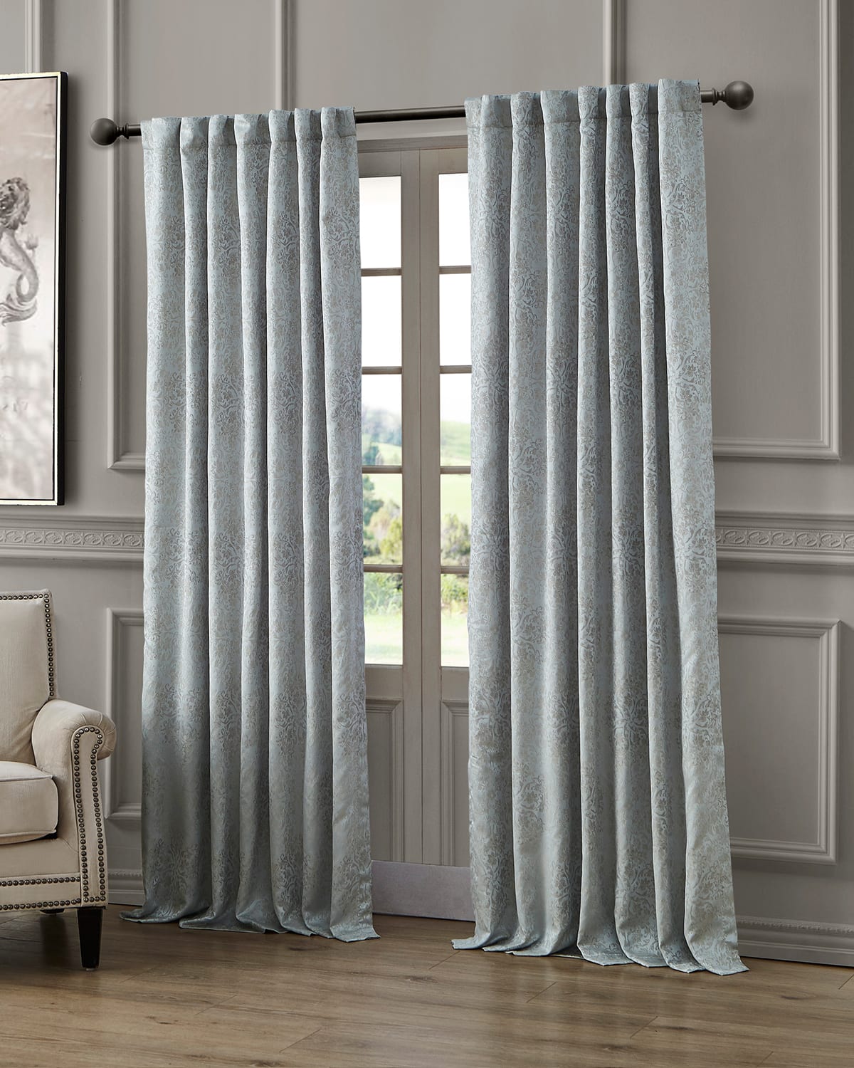Image Waterford Delia Back Tab Curtain Panel, 108"