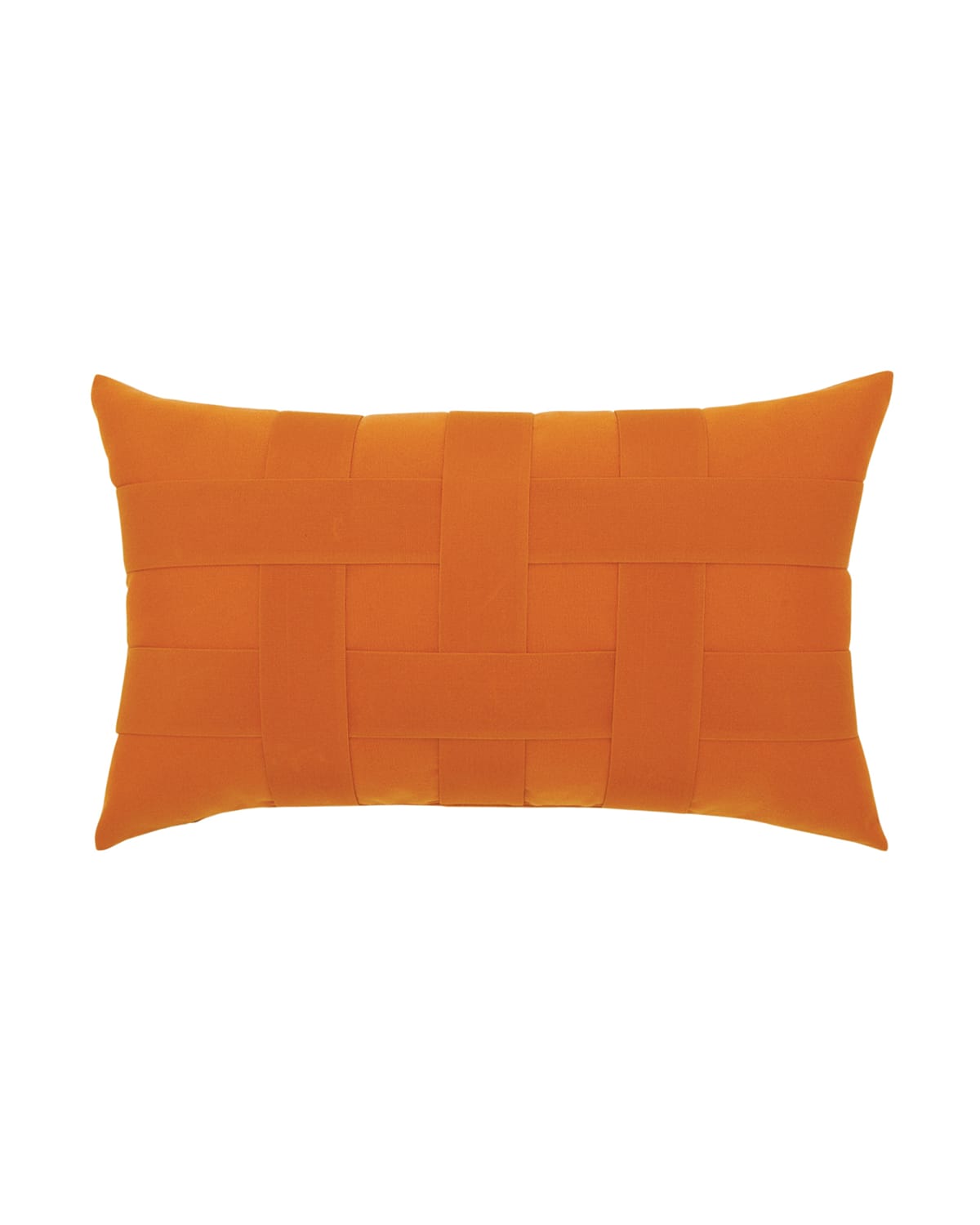 Image Elaine Smith Basketweave Lumbar Sunbrella Pillow, Orange